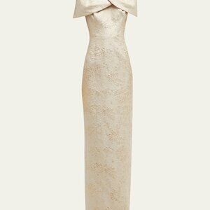 Rickie Freeman for Teri Jon Gold Brocade Mother of the Bride Gown